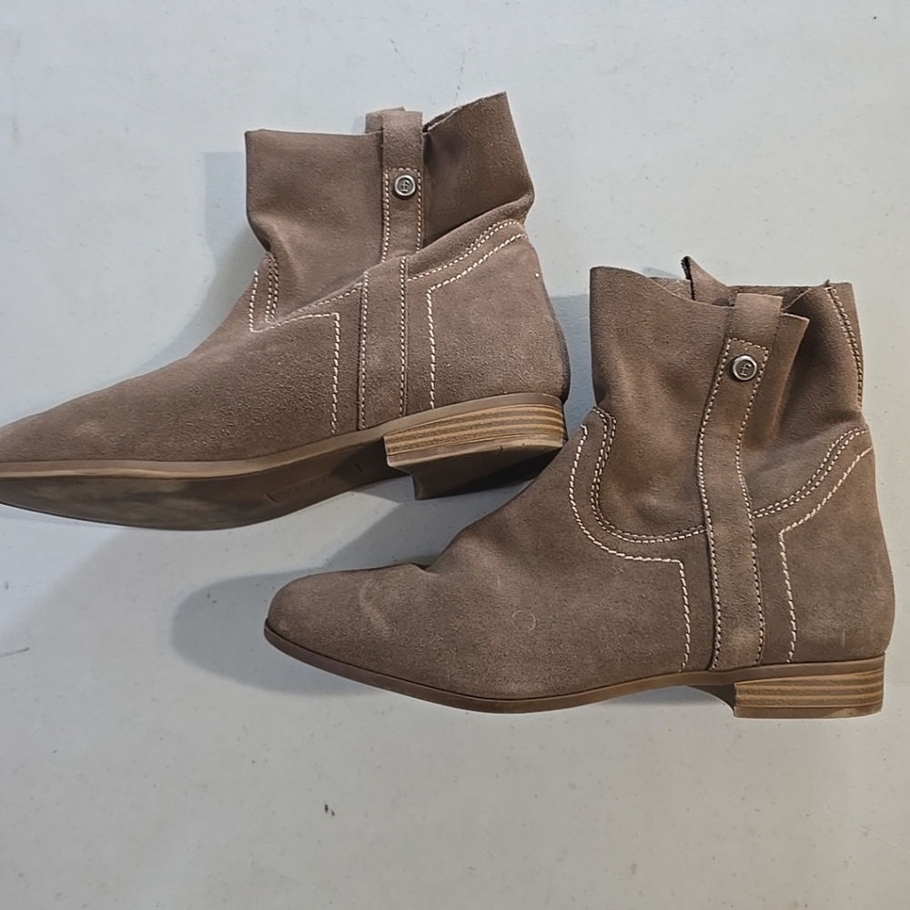 Frye & Co Sarah Shortie Ankle Boots Women's Size 10M Brown Suede Slip On